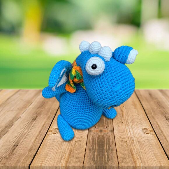 Crocheted Dinosaur Plushie | Handmade - Picture 6 of 7